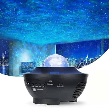 Projetor de Luz, Projetor, Projetor de Estrelas, Galaxy Projector, 10 Cores de Iluminação, Rotação de 360°, Projeção de Onda Dinâmica