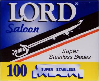 100 Lâminas de barbear Lord, super inoxidáveis, borda única para barbeiros