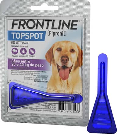 Frontline Antipulgas e Carrapatos Topspot para Cães de 20 a 40kg, azul