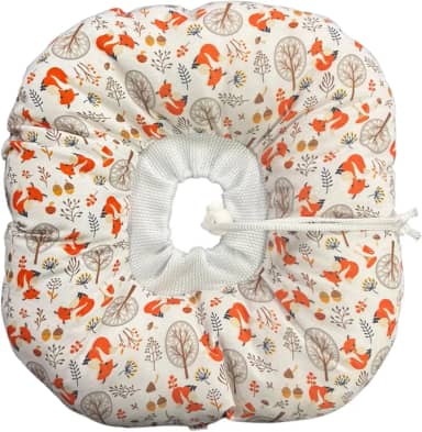 Colar Elizabetano Cães e Gatos PETYC Ajustável Confortável Pós-Cirúrgico Proteção Essencial (Branco - Raposa, M)