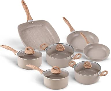 Brinox, Jogo de Panelas 7 peças Smart Plus Areia indução Brinox