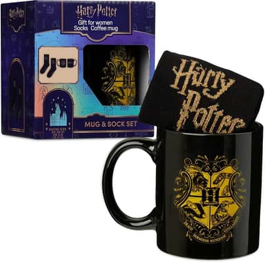 Get Trend Harry Potter Caneca e Meias Femininas Adolescentes 340 ml / 11,5 oz Caneca de Café de Cerâmica, Meias Macias Aconchegantes 36-41 Tamanhos Hogwarts Presentes para Mulheres Adolescentes (Harry