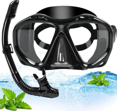 Máscara de Mergulho, Mascara de Mergulho, Mascara de Mergulho Snorkel para Adultos com Visão Ampla de 180°, Snorkel Adulto, Kit Óculos de Mergulho, Oculos de Mergulho