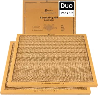 Placa para arranhar gatos, arranhadores ondulados recarregáveis e combináveis para gatos internos, papelão dupla face e reciclável (pacote com 2)
