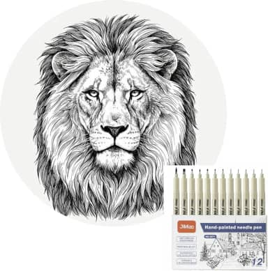 Conjunto de 12 Canetas Nanquim Profissionais, Pontas Diferentes 0.2-3.0mm, à Prova D'água, para Mangá, Desenho Técnico, Lettering e Caligrafia