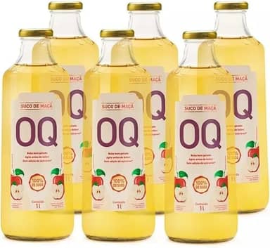 Suco de Maçã OQ Sem Adição de Açúcar e Conservantes (1 Litro - Pack 6)