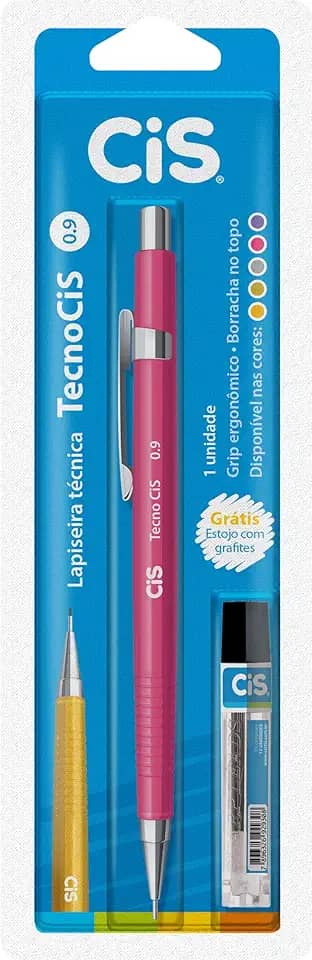 Lapiseira Técnica Tecnocis 0.9 mm Blister Lapiseira CIS, Rosa