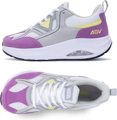 Sapatos femininos com bico largo, suporte de arco, tênis ortopédico para joanetes de fascite plantar