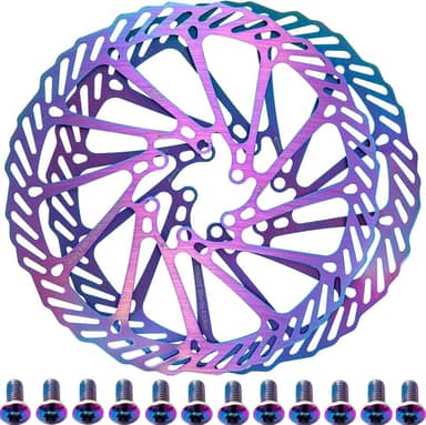 YBEKI Rotor de freio a disco de bicicleta 160 mm, 180 mm, 2 unidades de discos de freio com 12 parafusos para rodovia, mountain bike MTB BMX