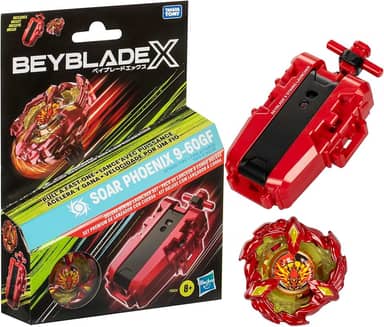 Pião e lançador Beyblade X Soar Phoenix 9-60GF - Kit premium com pião de giro à direita