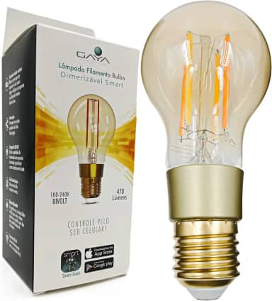 Smart Lâmpada de Filamento Bulbo Dimerizável, Compatível com Alexa, Marca Gaya.
