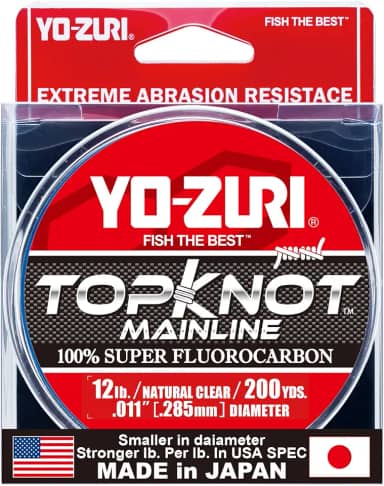 Yo-Zuri Topknot Linha de pesca de fluorocarbono natural transparente 200 jardas
