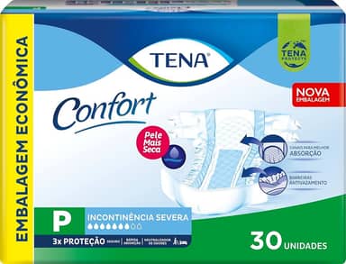Tena Confort, Fralda Geriátrica para Incontinência Urinária, P - 30 unidades