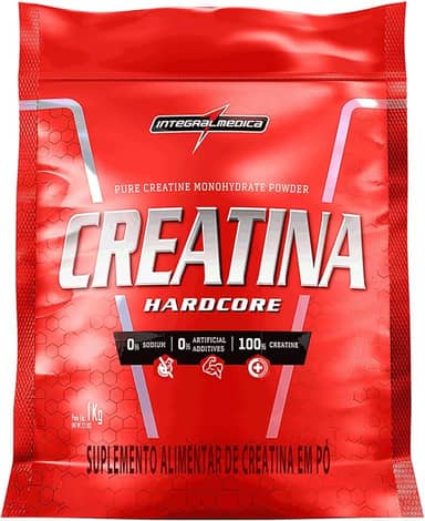 Integralmedica Creatina Hardcore - Pura Creatina Monohidratada em Pó - Suplemento para Ganho de Massa Muscular, Força e Resistência - Pouch 1kg