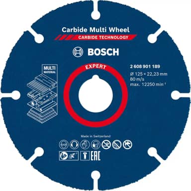 Bosch Disco de corte EXPERT Carbide Multi Wheel 125 mm, 22,23 mm