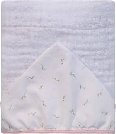 Toalha de Banho Bebê Soft com Capuz Central Estampado 80x80cm Algodão 100% Qualidade Premium Conforto e Maciez para Recém-Nascido (Rosa)
