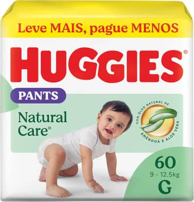 Fralda Huggies NATURAL CARE ROUPINHA G 60 unidades