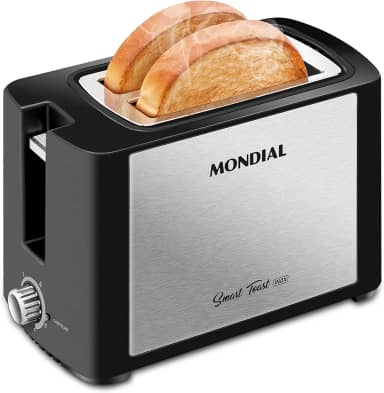 Tostador de Pães Smart Toast, Mondial, Preto/Inox, 800W, 110V - T-13