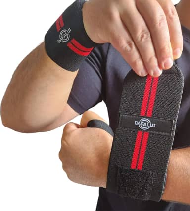 PAR Protetor De Punho Treino Funcional Profissional Articulação Cross Training kit Munhequeira Wrist Wrap Elástica Alças de Pulso De Qualidade Premium de 53 cm Para Levantamento De Peso Dafalui