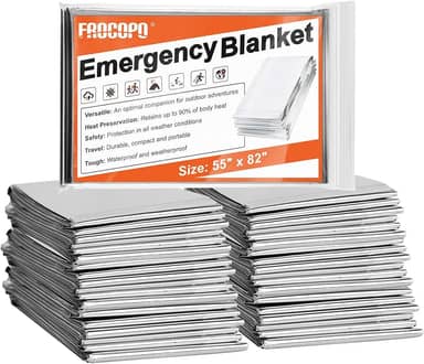 Pacote com 6 cobertores de emergência Mylar, cobertor de emergência, cobertor espacial, sobrevivência, resgate, isolante, refletivo, cobertor de alumínio refletivo, caminhadas ao ar livre,
