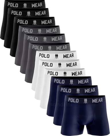 Kit 12 Cuecas Boxer Polo Wear