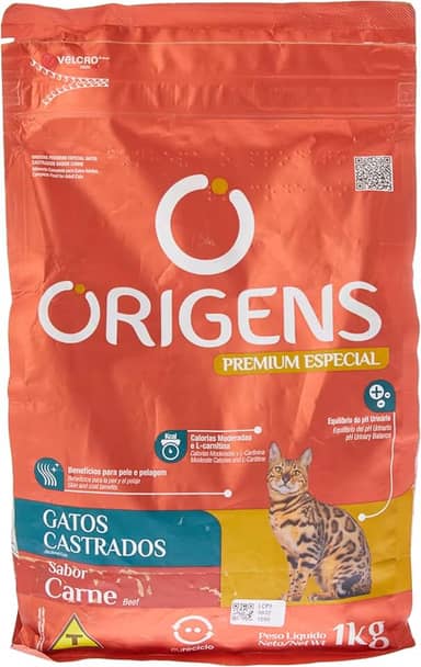Origens Ração Para Gatos Castrado Carne 1Kg
