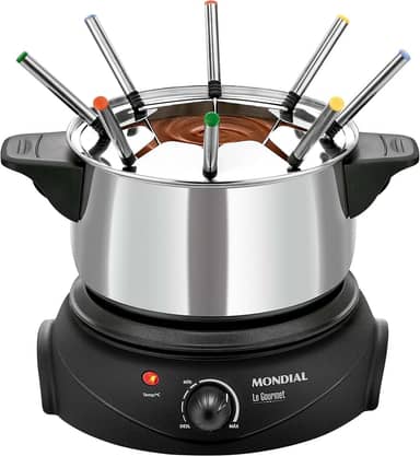 MONDIAL Panela Elétrica de Fondue, Preto/Prata, 1200W, 110V - FD-02