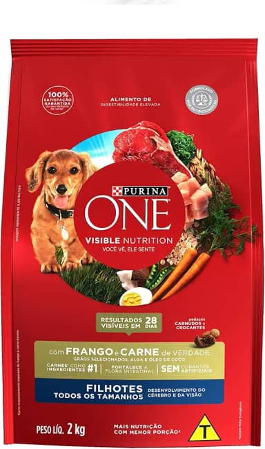Ração Cães Filhotes PURINA ONE Frango e Carne 2kg