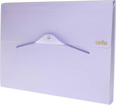 Pasta sanfonada A4 com 12 divisórias Linho serena Lilás pastel 6096.lp Dello