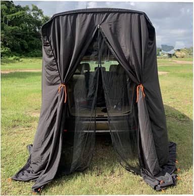 SUV Tenda Traseira Dormir no Carro Leve Portátil Repelente de Água Preto como Quarto de Privacidade para Chuveiro Banheiro Dormir Troca de Roupas Tela Malha e 6 Pegs H-W-D: 2,3 m-1,5 m