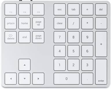 Satechi Teclado Numérico Estendido Bluetooth - Teclado numérico fino recarregável de 34 teclas - Para M2/M1 MacBook Pro/Air, M2/M1 iPad Pro/Air, M2 Mac Mini, iMac M1 (Prata)
