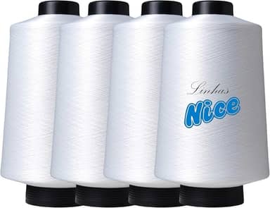 Kit 4 Fio 500G Cada - Preto, Branco - Para Costura Em Maquina Overloque (BRANCO)