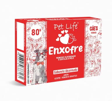 Sabonete Enxofre Pet Life Cães e Gatos 80 g