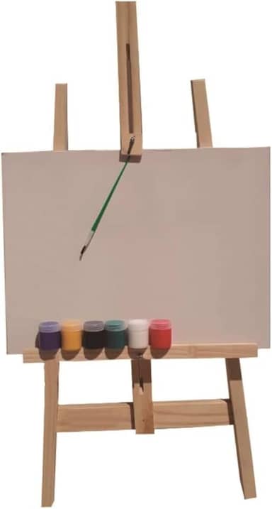 Kit de Pintura com Cavalete, Tela. Guache e Pincel