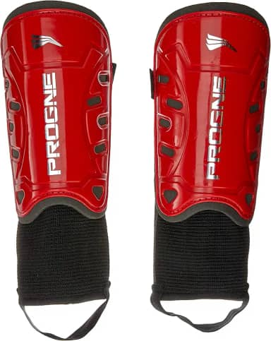 Caneleira Futebol Futsal Society Iron Com Tornozeleira - Vermelho - Par