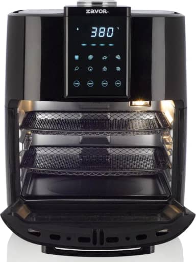 Zavor Crunch All-in-One 12,7 litros fritadeira a ar forno e desidratador com assadeira e prateleiras | Grande capacidade para melhor circulação de ar, acessórios e receitas eBook, preto (ZSEAF22)
