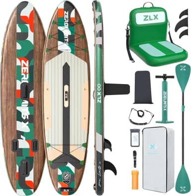 ZLX Prancha Inflável Com Assento, De Stand Up Paddle Extra Larga 10'6" Para Adultos, Nadadeira Balanceada Estável E Exclusiva, Sup Antiderrapante, Blow Portátil Iniciantes, Todos Os Níveis Habilidad