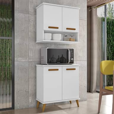 Kit de Cozinha Mavi – Balcão + Armário Aéreo para Transformar Sua Cozinha (Branco)