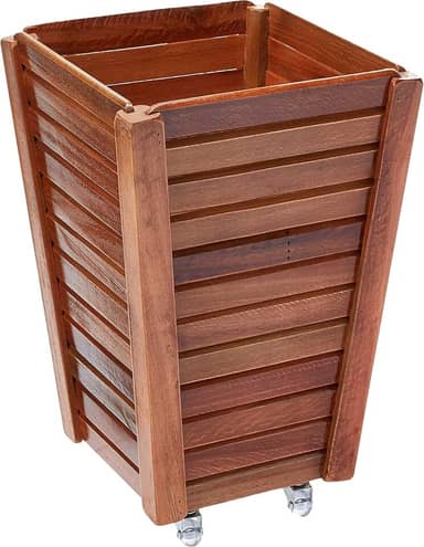 Cachepo Conico de Madeira com Roda Alpe 62x41