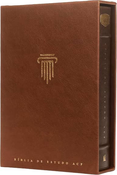 Bíblia de Estudo ACF, Couro-soft marrom | Com comentários da King James Study Bible