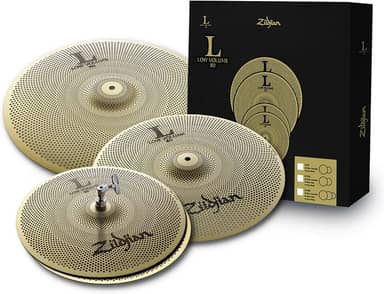 KIT DE PRATOS 14HH + 16CRASH + 18CRASHRIDE LOW VOLUME LV468 ZILDJIAN