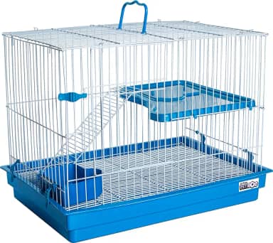 GAIOLA PARA COELHO PORQUINHO DA INDIA E CHINCHILA COM ANDAR AZUL