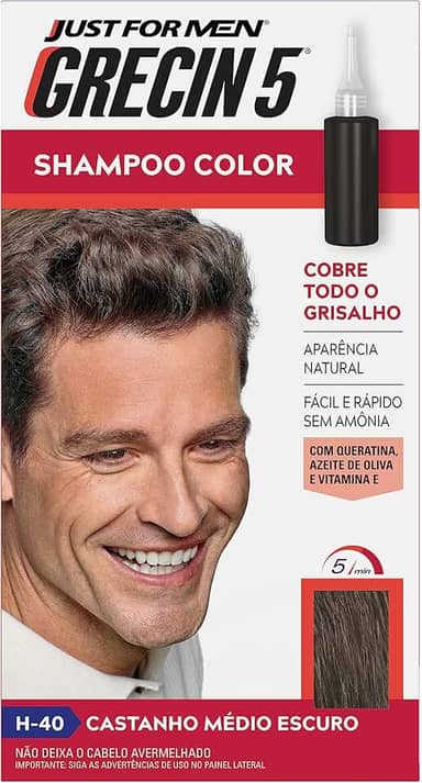 Grecin - Shampoo Tonalizante Grecin 5 Castanho Medio Escuro