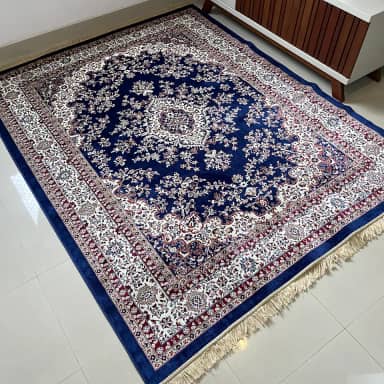 Tapete Sala 2,00x2,50 M Belga Persa Clássico Franja Luxo Medalhão Tabriz (Modelo 2)