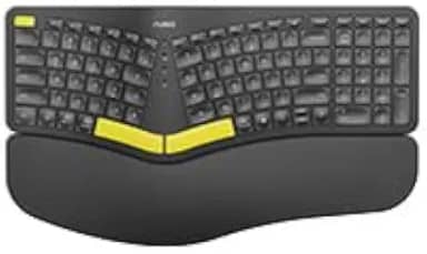 Nulea Teclado ergonômico RT05C com fio, teclado dividido com descanso de pulso acolchoado, pernas inclinadas ajustáveis, Plug and Play, cabo USB, compatível com Windows/Mac