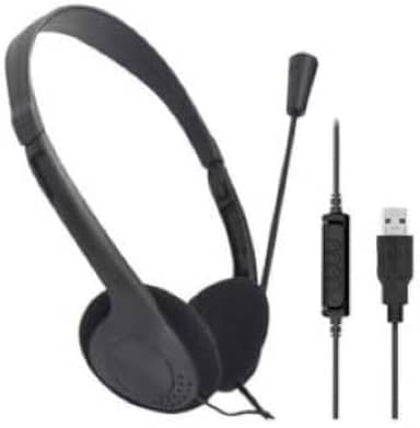 Headset USB Go Tech 0H109 VOIP Biauricular Preto