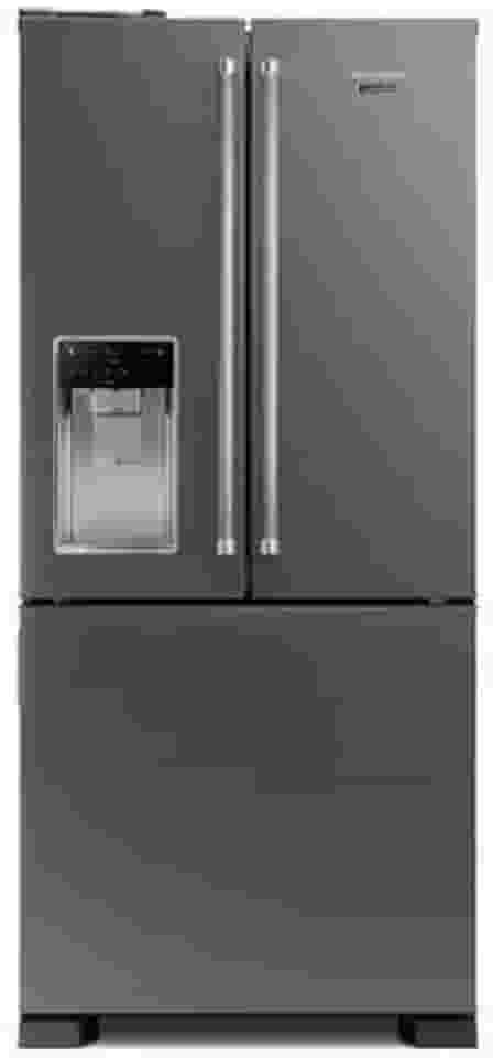 Geladeira Brastemp Gourmand Frost Free Side Inverse 3 Portas Água e Gelo na Porta 515 litros Inox - BRH86AR 110V