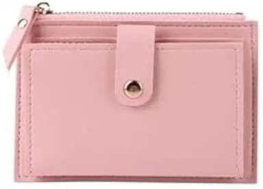 Carteira Feminina De Couro PU Mini Cor Simples Com Múltiplos Espaços