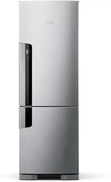Geladeira Consul Frost Free Duplex 397 litros Evox com freezer embaixo - CRE44BK 220V