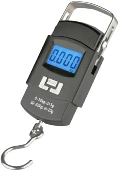Balança Digital Portátil para Mala 50kg - Balanca de Precisão para Viagem, Evite Excesso de Bagagem com Display LCD e Gancho Reforçado